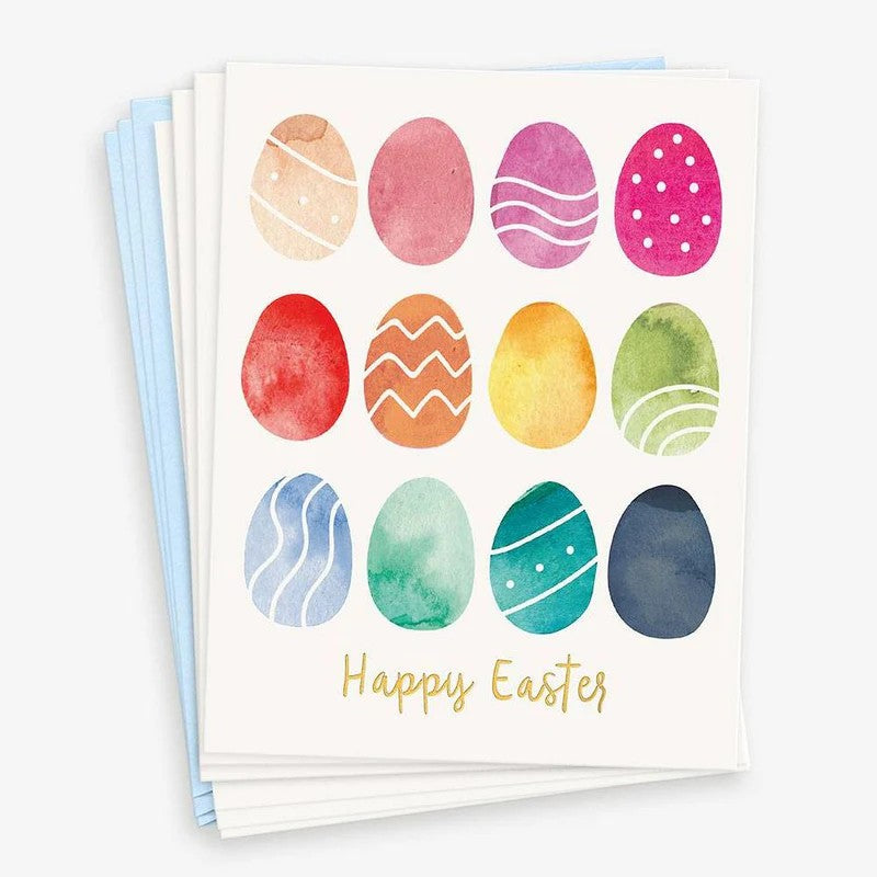 Watercolor Eggs Foil Easter Card