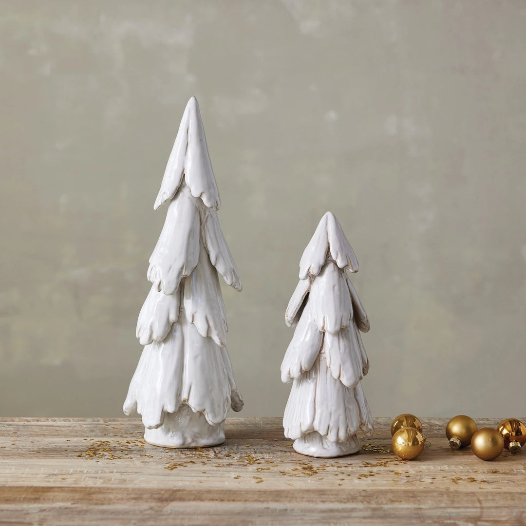 White Glaze Stoneware Tree