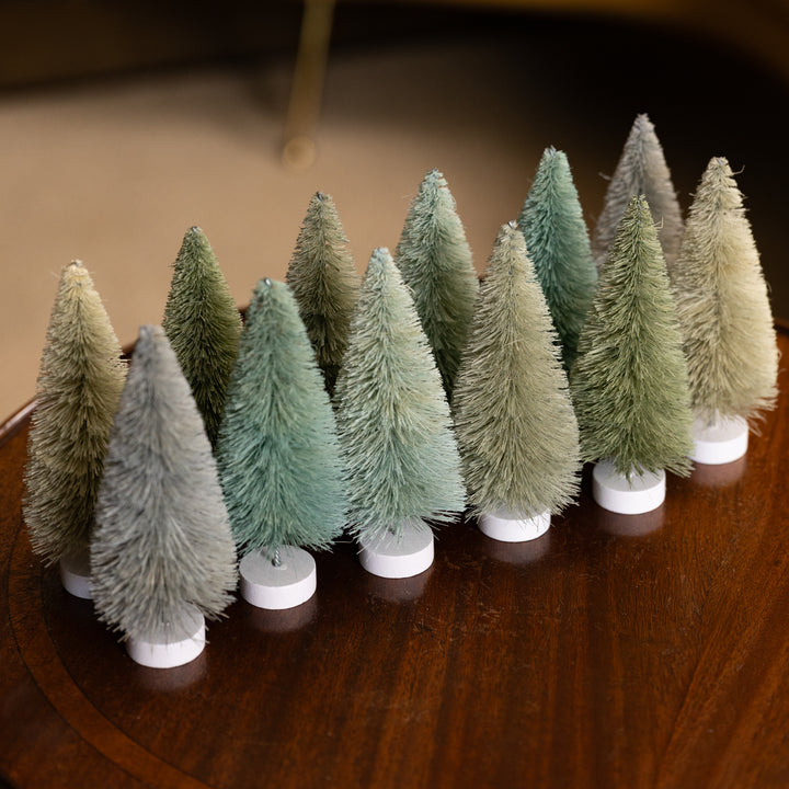 Winter Green Bottle Brush Tree Set