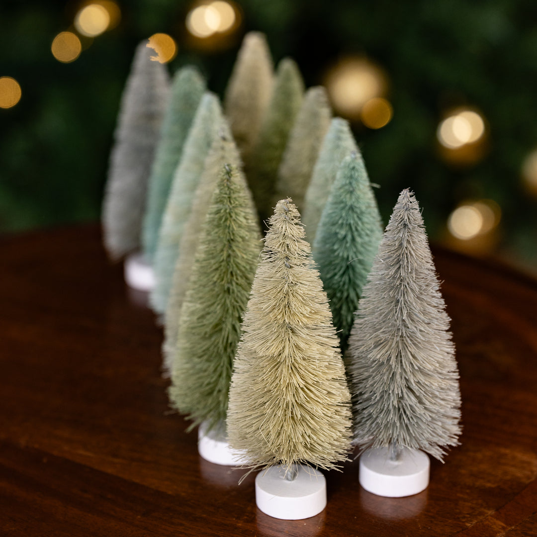 Winter Green Bottle Brush Tree Set