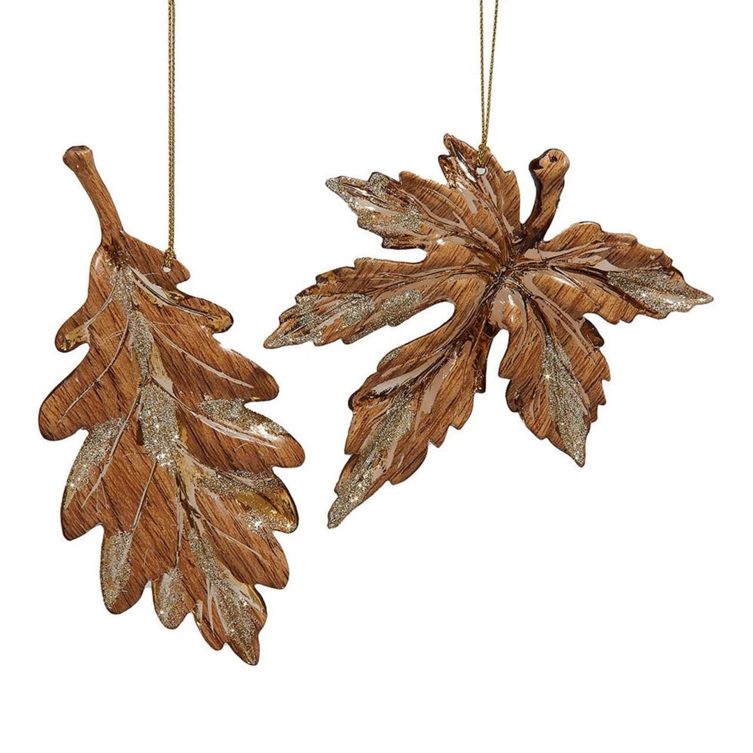 Wood Grain Finish Leaf Ornament
