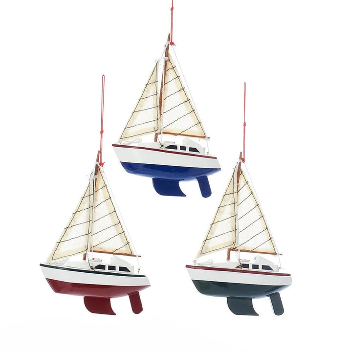 Wooden Sailing Yacht Ornament
