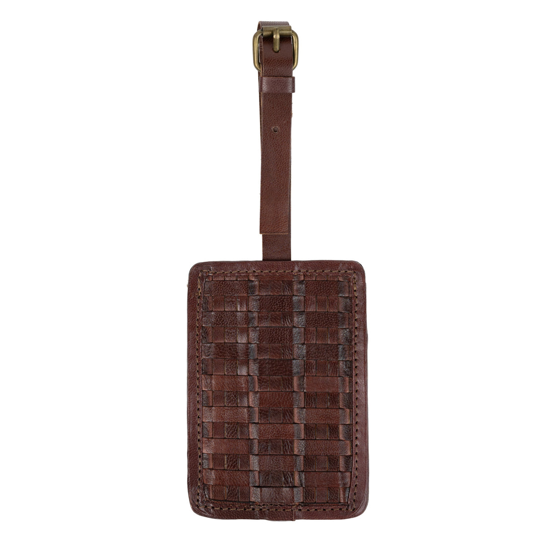 Woven Leather Luggage Tag