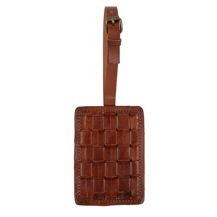 Woven Leather Luggage Tag