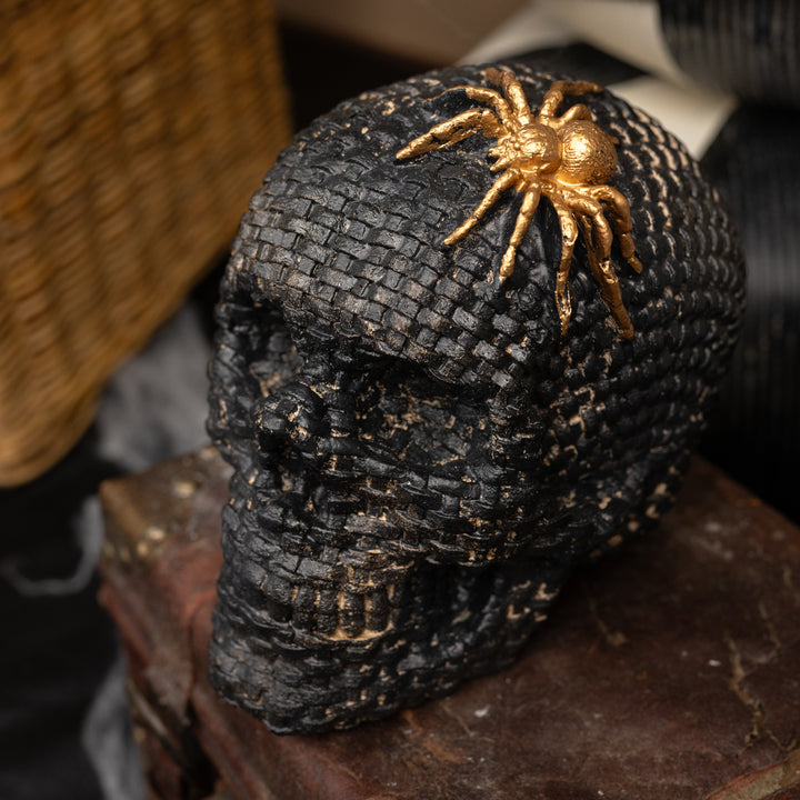 Woven Resin Skull &amp; Spider