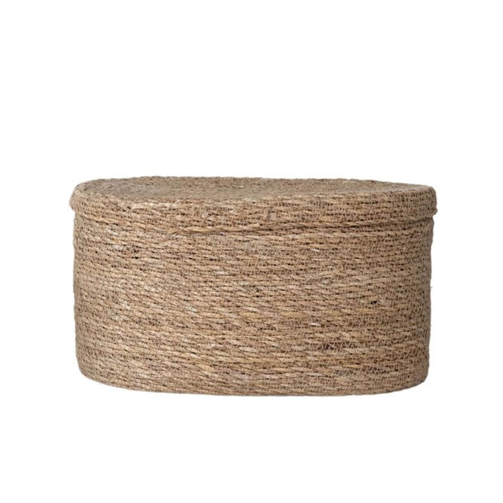 Woven Seagrass Lidded Basket