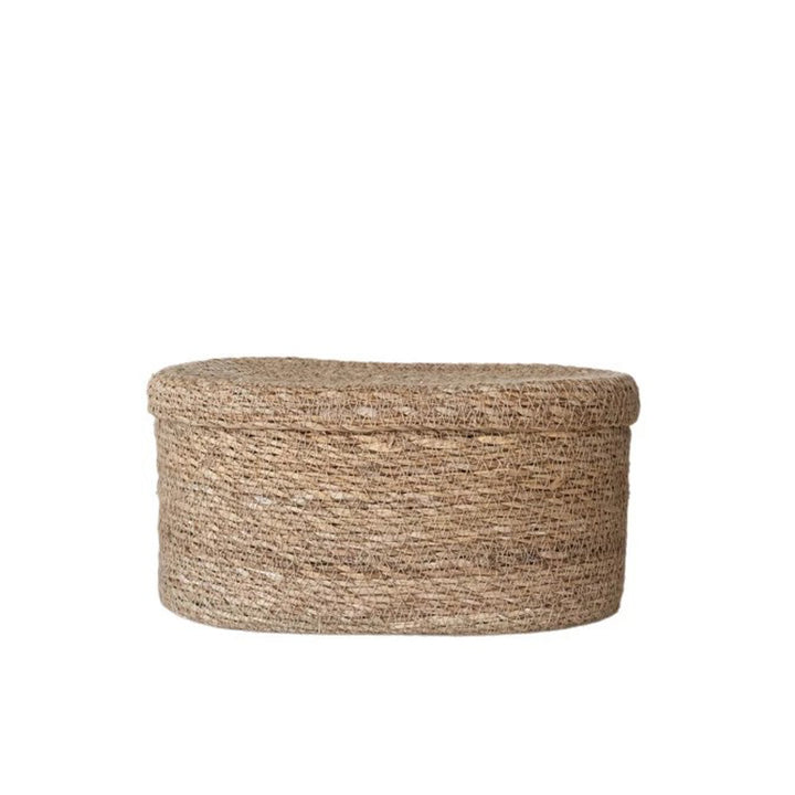 Woven Seagrass Lidded Basket