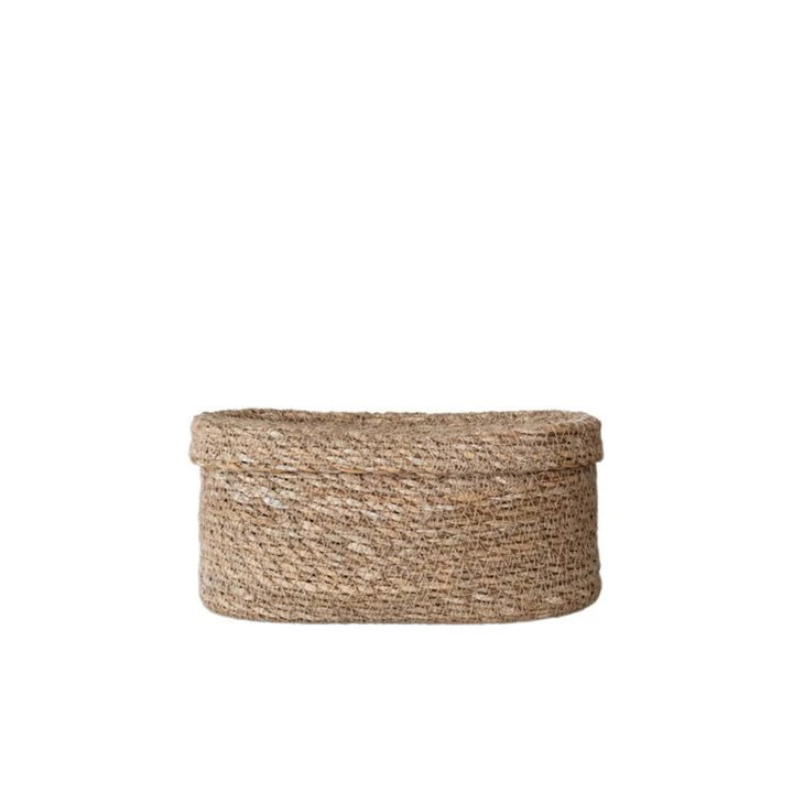Woven Seagrass Lidded Basket