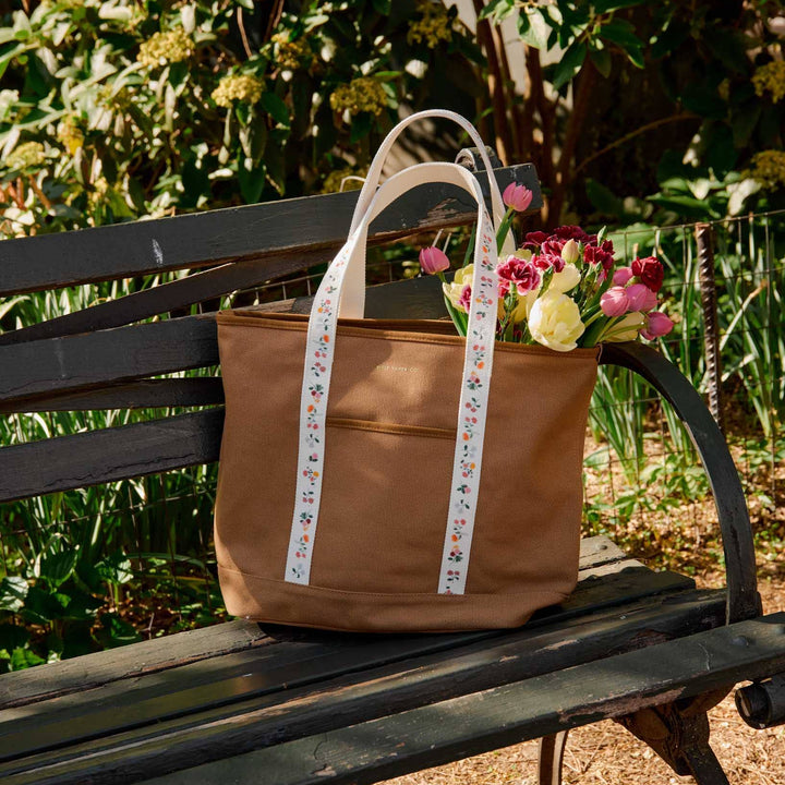 Ditsy Dahlia Canvas Carry All