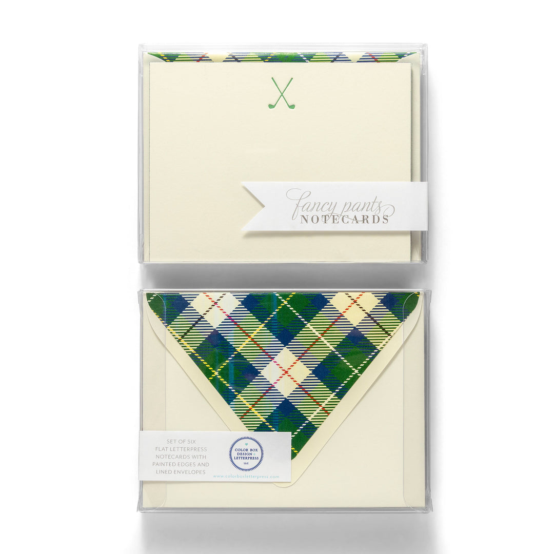 Golf Clubs Flat Notecard Set