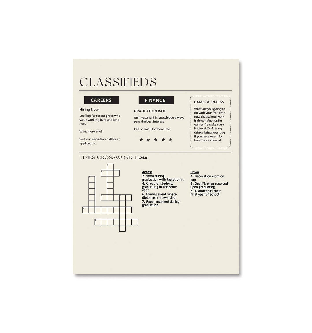 Graduation Times Card