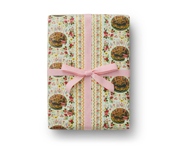 Floral Cake Wrapping Paper Roll