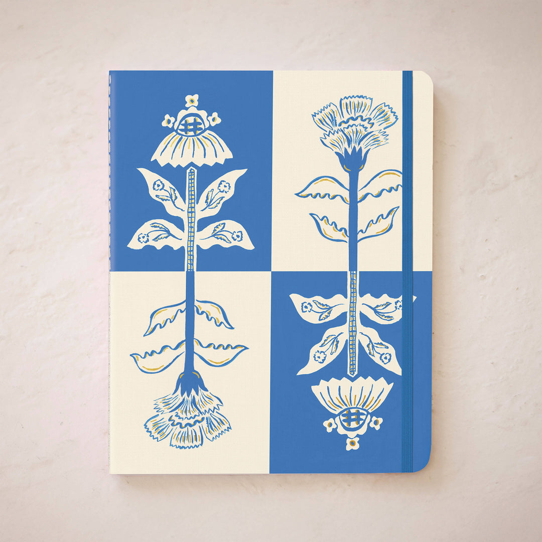 Blue Flower Notebook Trio