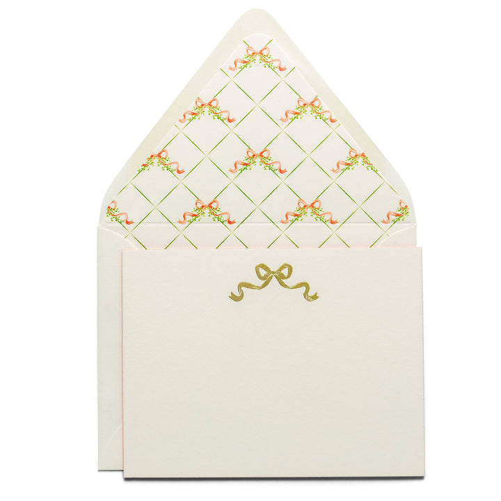 Bow Engraved Flat Notecard Set
