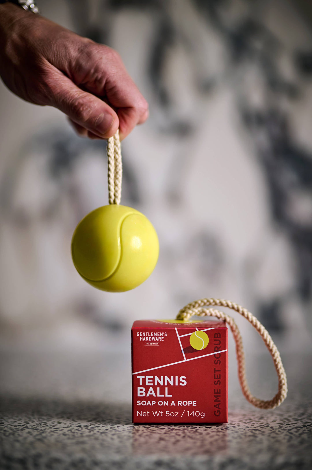 Tennis Ball Soap on a Rope