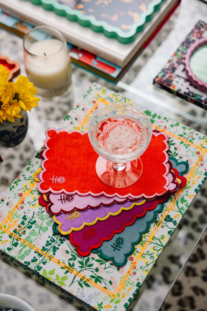 Kaleidoscope Icon Linen Cocktail Napkins, Set of 6