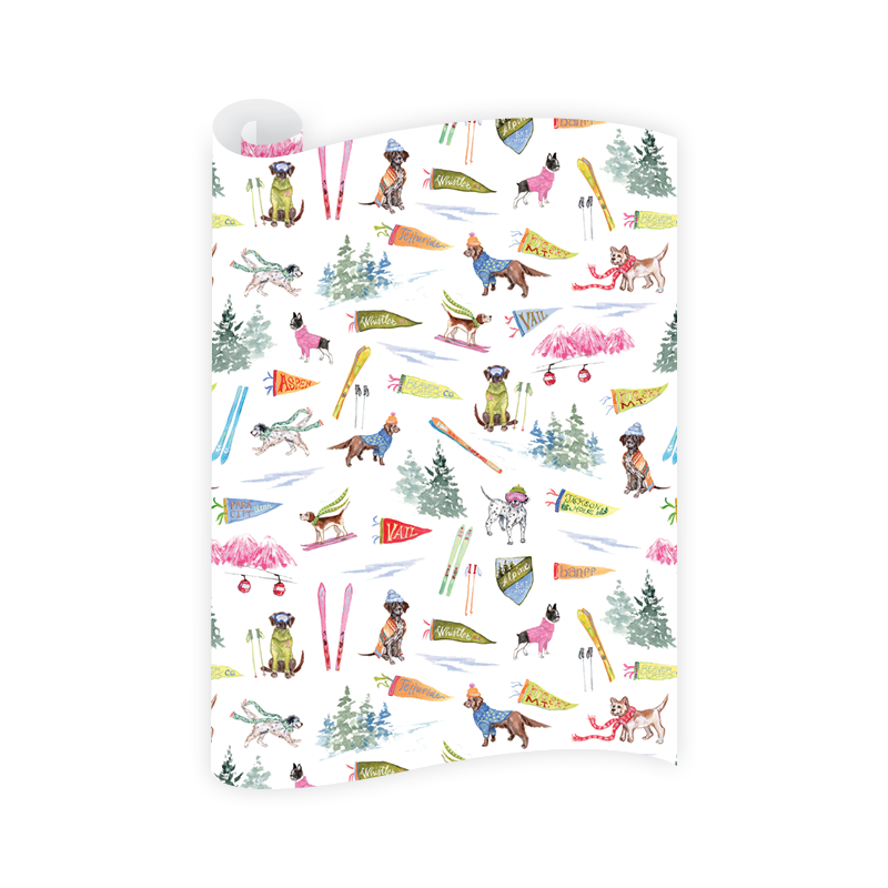 Ski Dogs Wrapping Paper Roll
