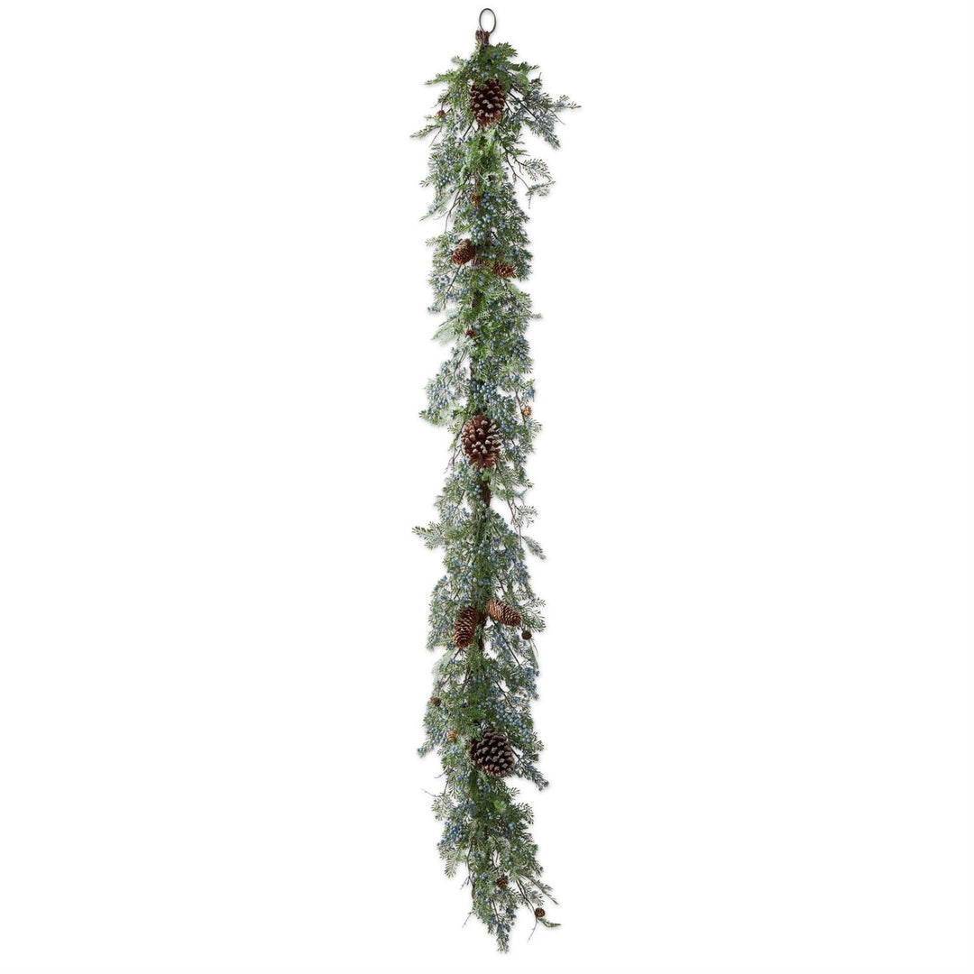 72" Mixed Green &amp; Juniper Berries Garland