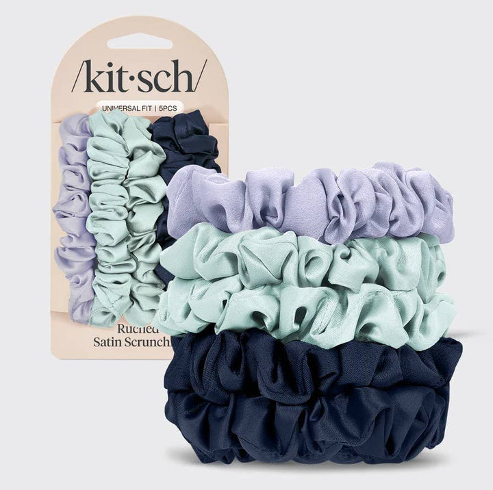 Garden Bouquet Satin Scrunchies, Set of 5