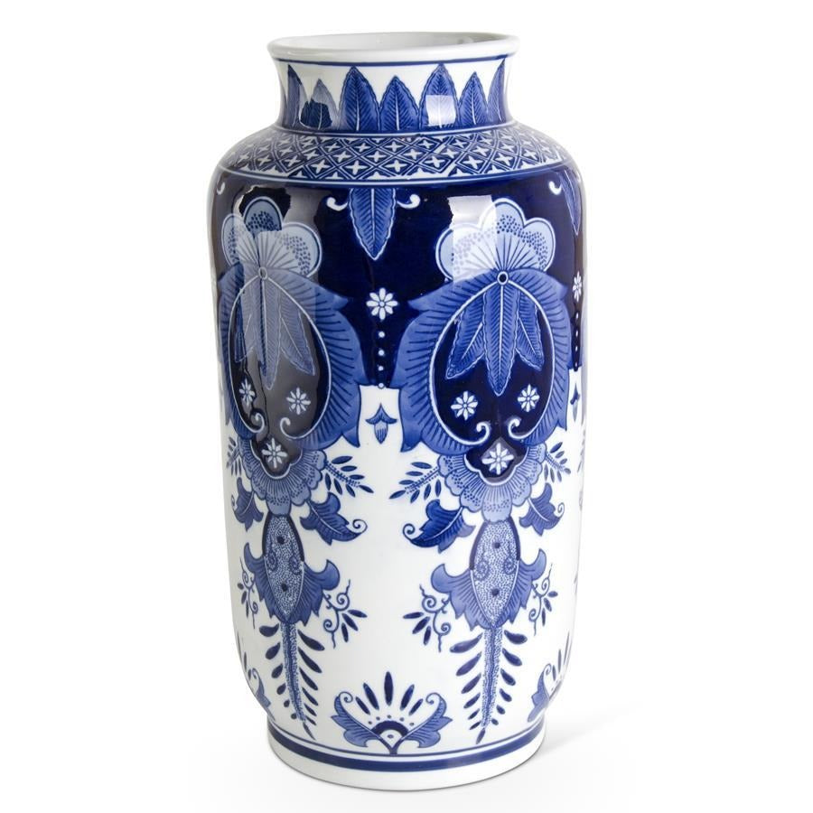 15.5" Blue & White Tall Vase