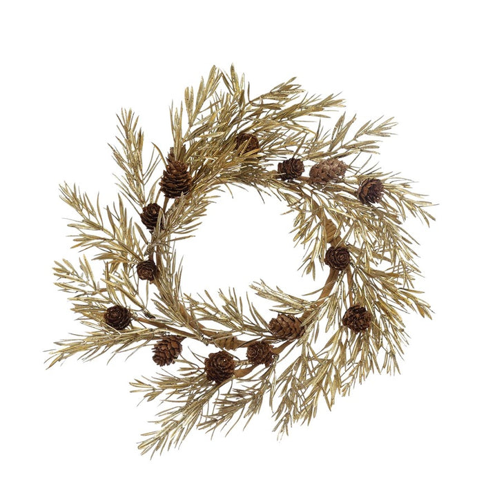 16" Gold Pine Wreath