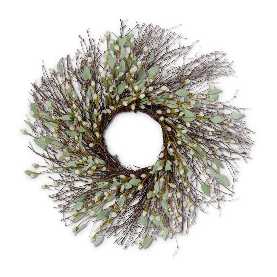 29" Twig & Pussy Willow Wreath