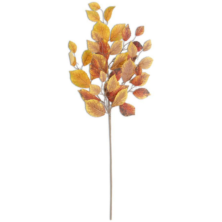 34" Yellow & Rust Birch Leaves Stem