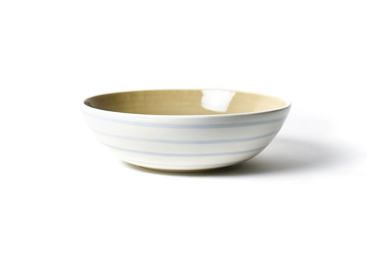 Neutral Nouveau Large Blue Stripe Bowl