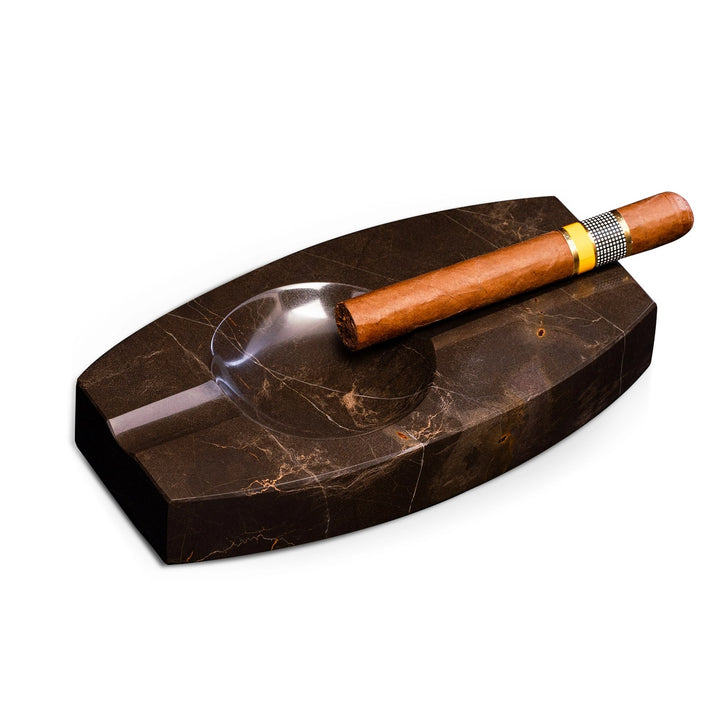 Brown Marble Double Cigar Ashtray