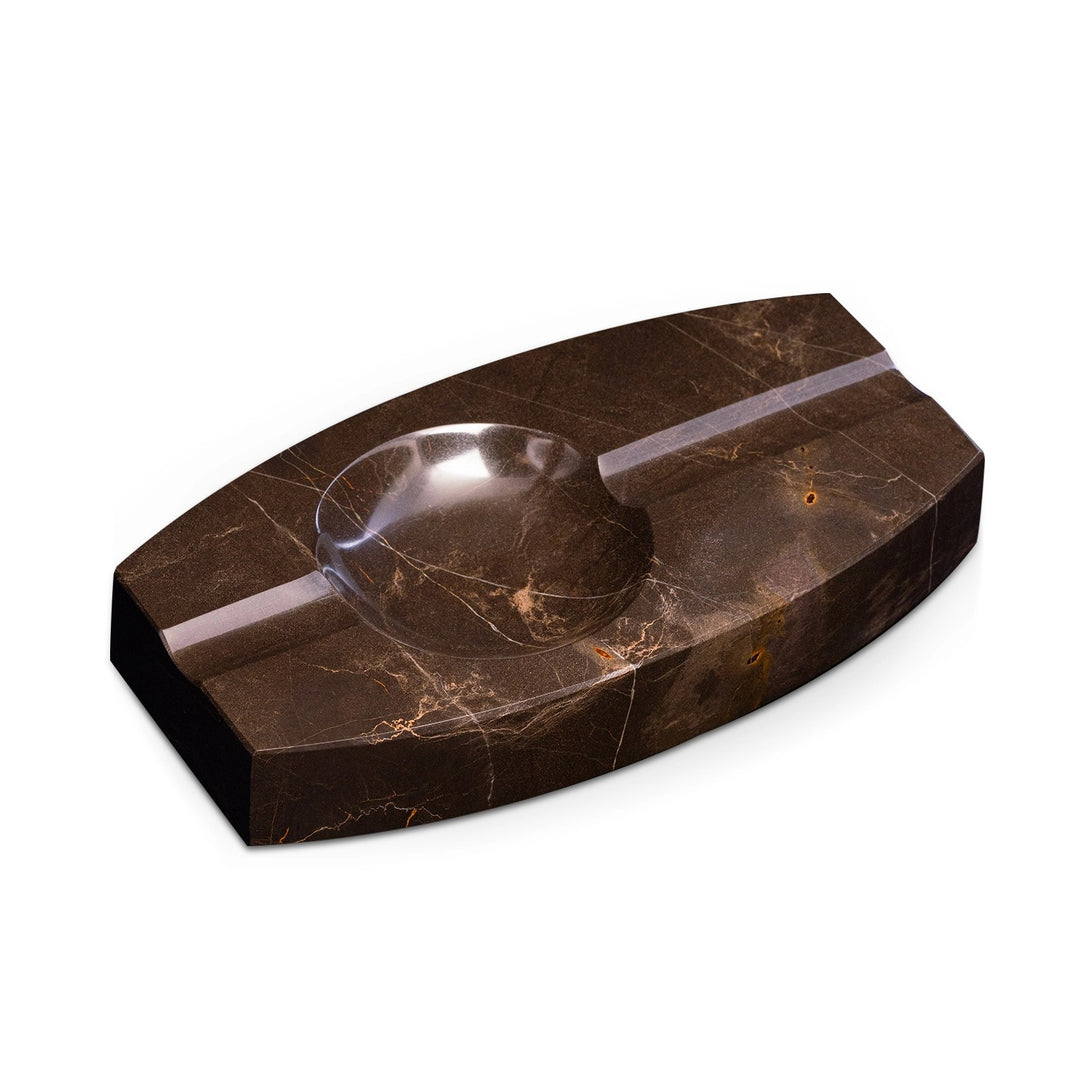 Brown Marble Double Cigar Ashtray