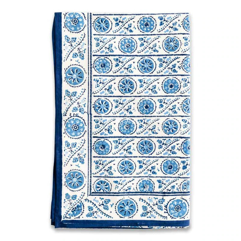 Bukhara Stripe Indigo 60" x 120" Tablecloth