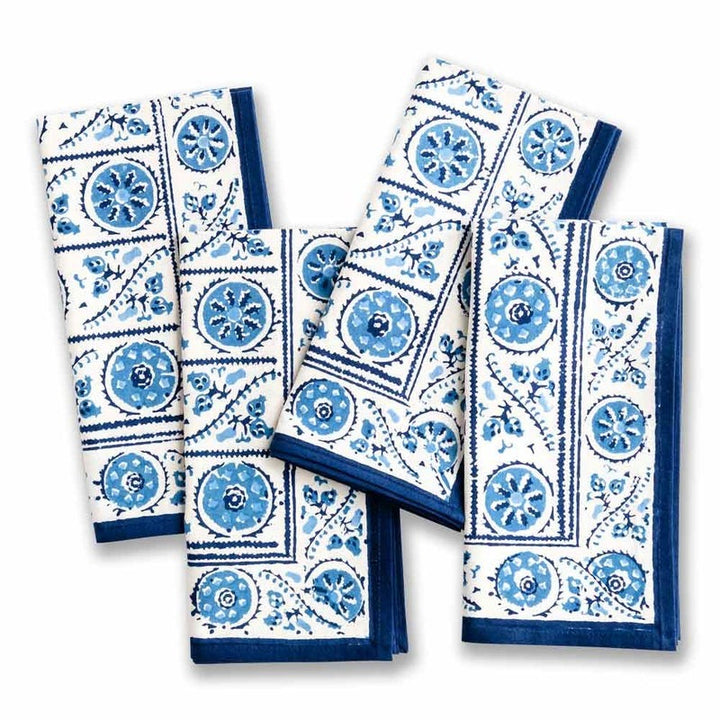 Bukhara Stripe Indigo Napkins, Set of 4