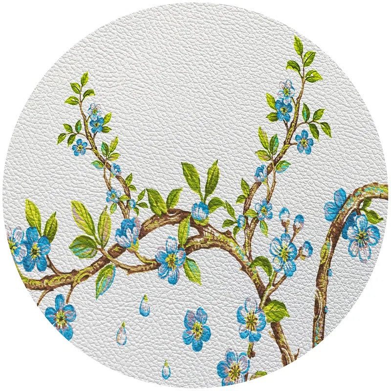 Cherry Blossom Blue Vinyl Placemat