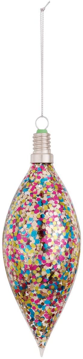Confetti Light Bulb Glass Ornament