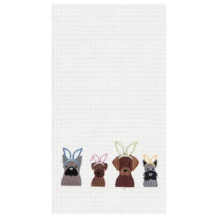 Easter Bunny Dog Tea Towel