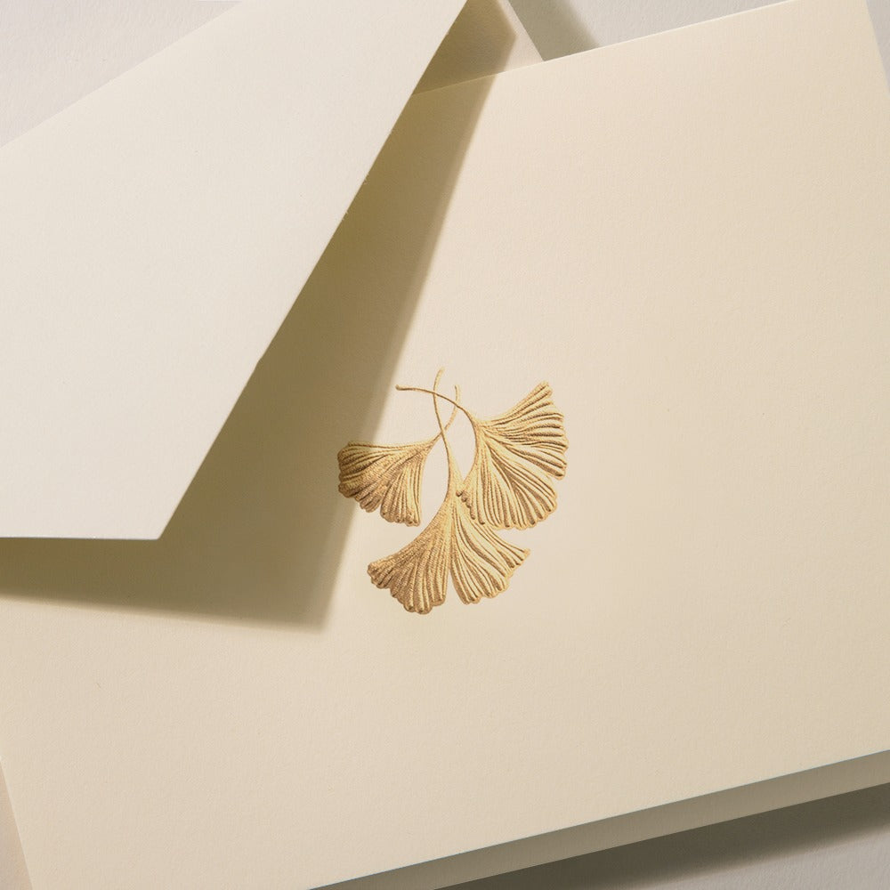 Gold Ginkgo Leaf Note Set