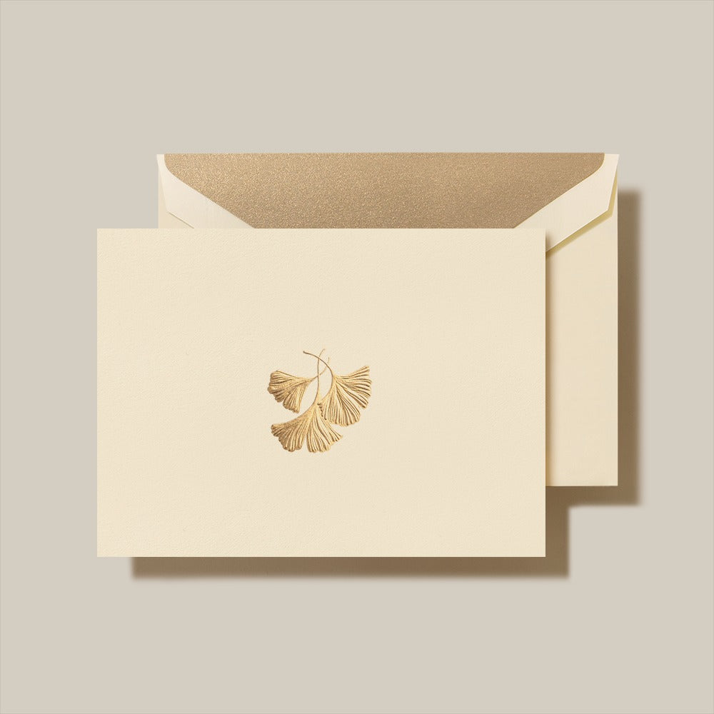 Gold Ginkgo Leaf Note Set