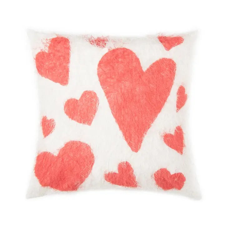 Hearts Printed Throw Pillow