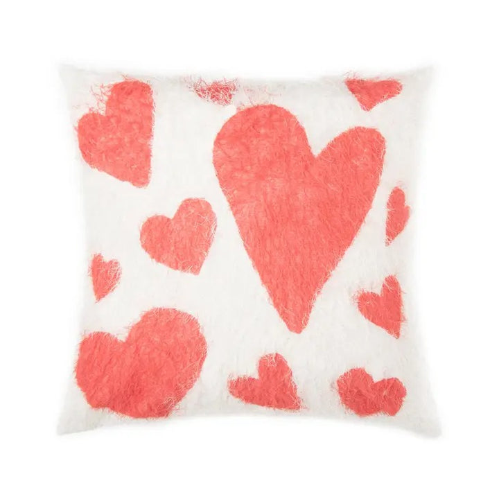 Hearts Printed Throw Pillow