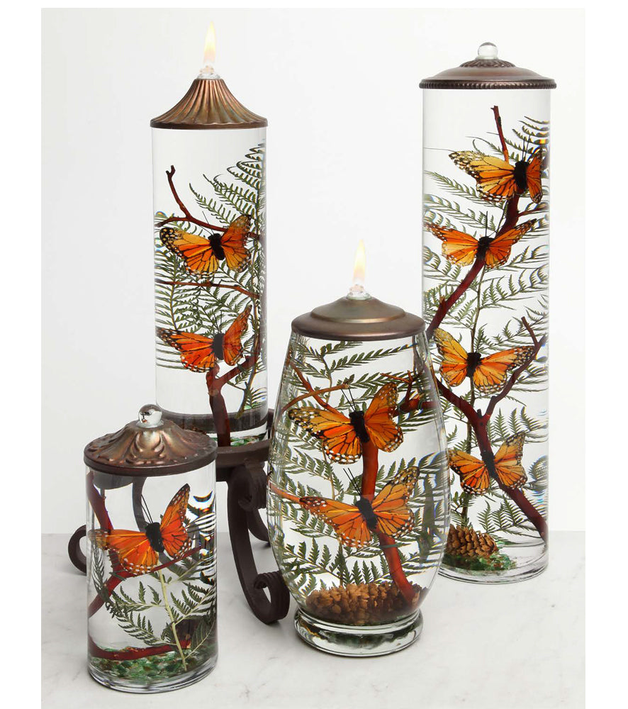 Monarch Butterfly Brandy Vase Lifetime Candle