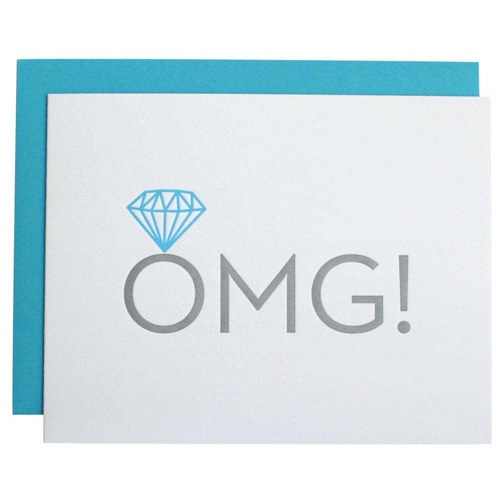 OMG Engagement Letterpress Card