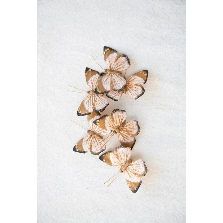 Paper Butterfly Clip Ornament Set/12