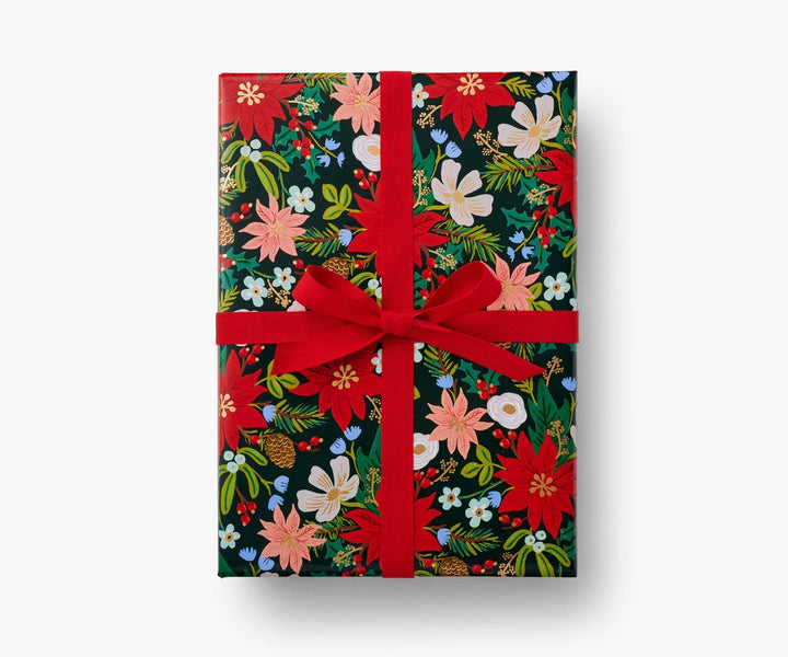 Poinsettia Wrapping Paper Roll