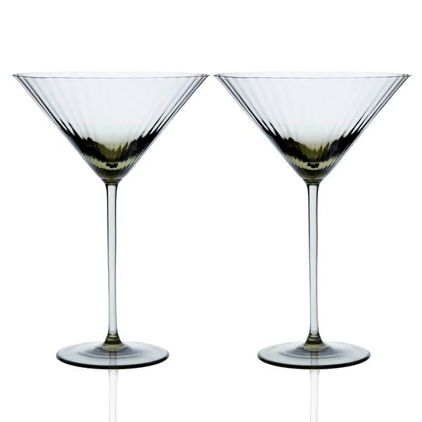 Quinn Smoke Optic Martini Glass