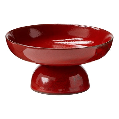 Red Reactive Glaze Footed Bowl