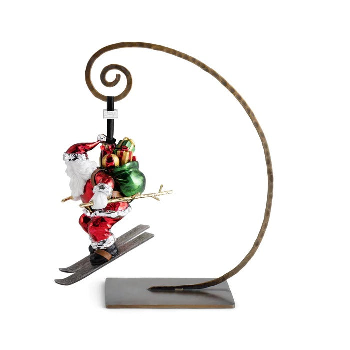 Skiing Santa Ornament