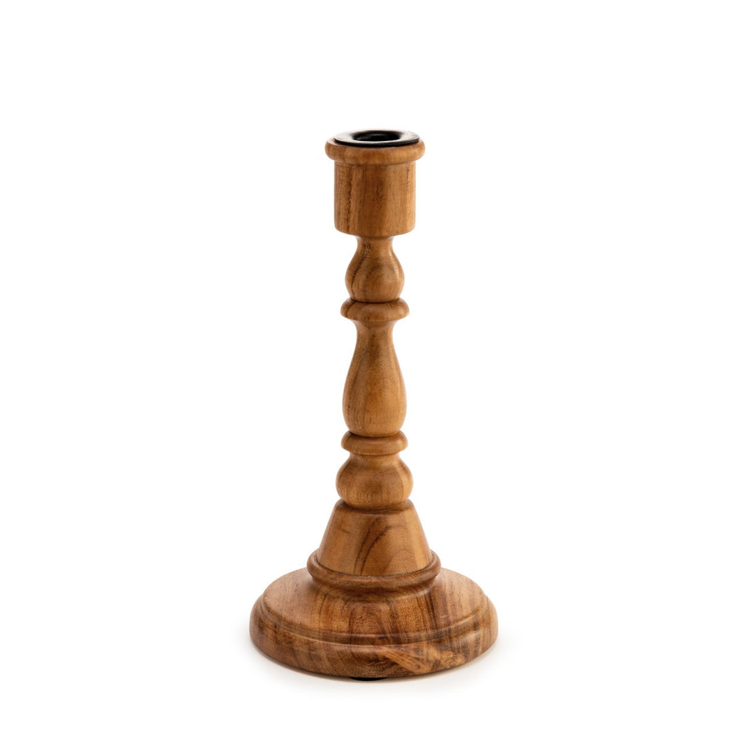Small Turned Wood Candleholder