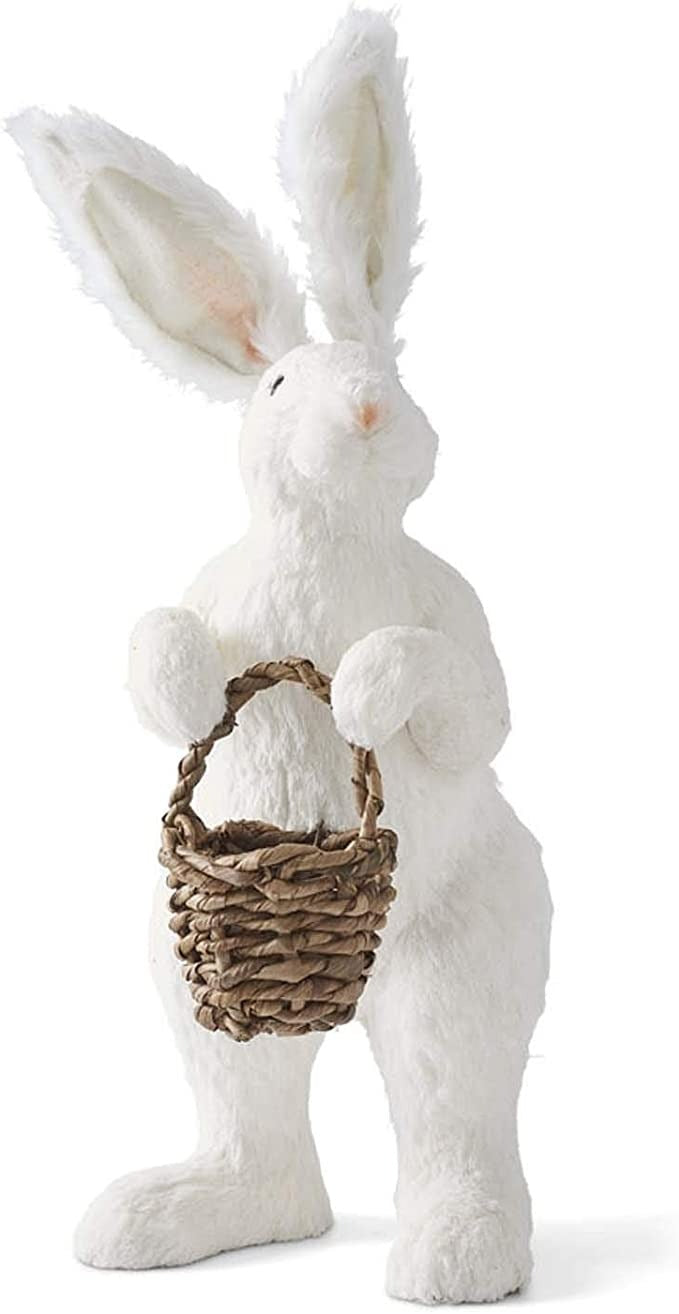 Standing Sisal Rabbit Holding Basket