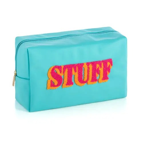 Stuff Turquoise Zip Pouch