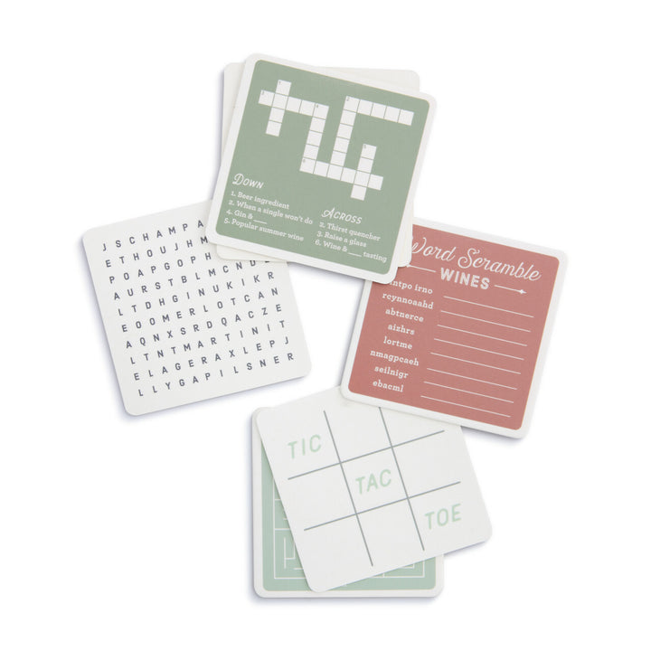 Tic-Tac-Toe Party Games Coaster Set